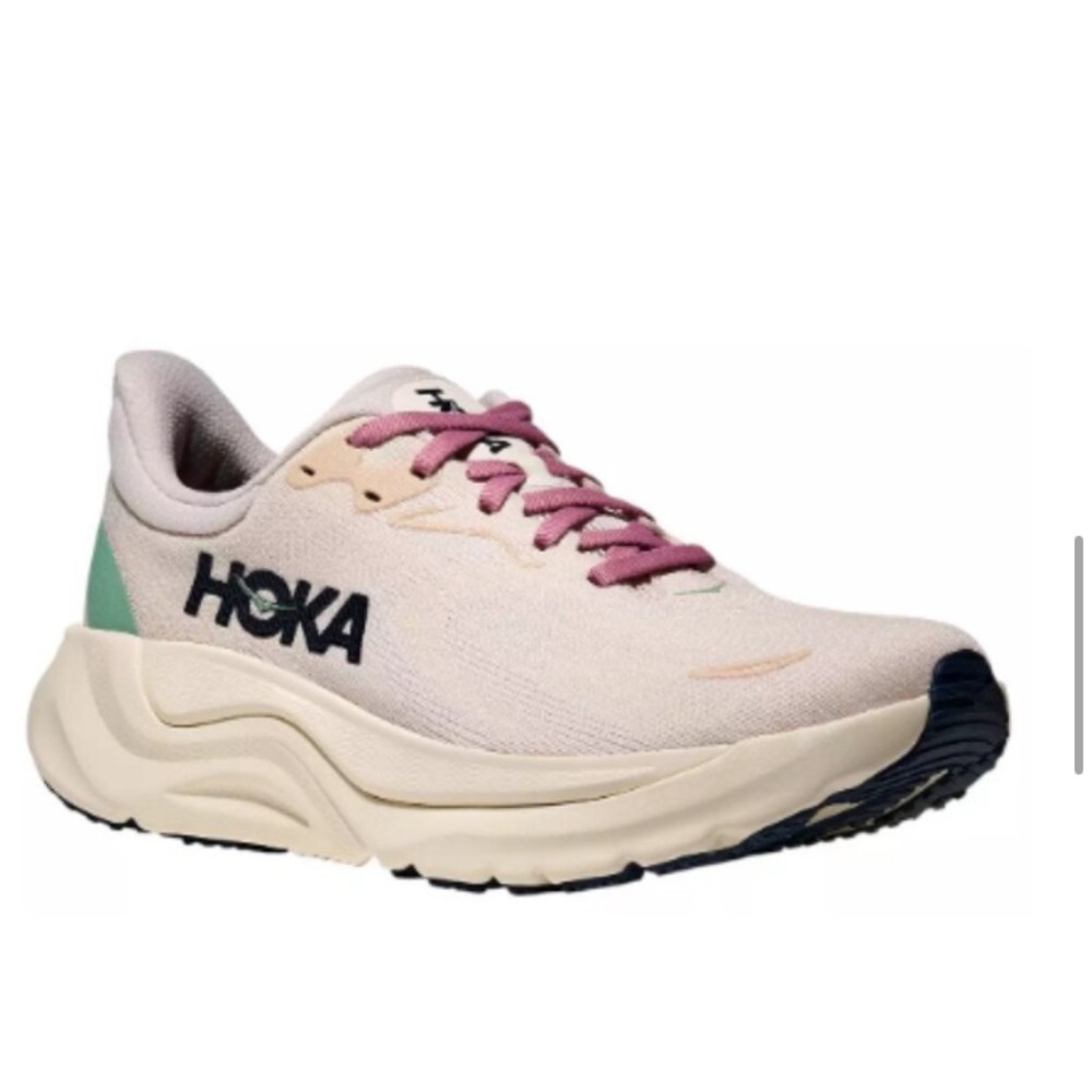 Hoka W Arahi 8 Women's Cream and Pink Athletic Shoes - Picture 3 of 11